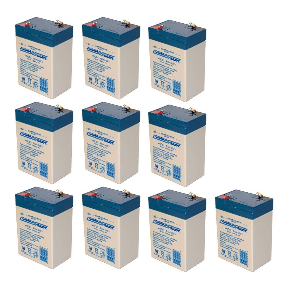 Power Sonic 6V 4.5AH Rechargeable Battery for Dual-Lite 12-295 Emergency Light - 10 Pack - Backup Power for Emergency Lighting, Exit Signs & Security Systems