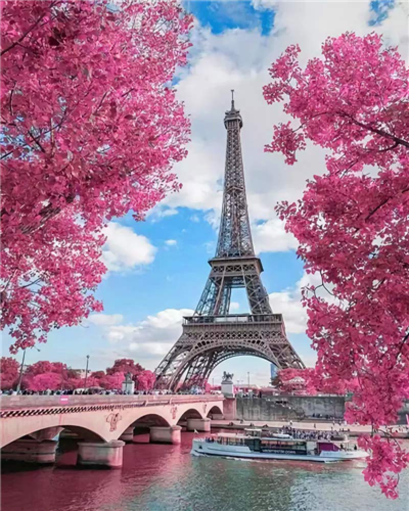 500-Piece Eiffel Tower by The River 3D Wooden Jigsaw Puzzle for Adults – DIY Educational Classic Puzzle, Christmas Home Decor Gift (52x38cm) | Perfect for Relaxation, Family Bonding & Brain Training
