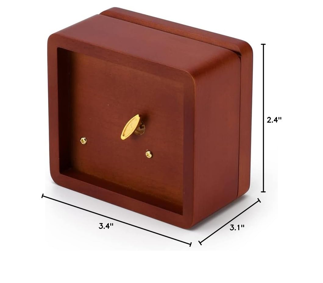 Solid Wood Musical Box - 18 Note Handcrafted Music Box with Jewelry Compartment for Rings & Earrings | Perfect Gift for Weddings, Anniversaries & Special Occasions