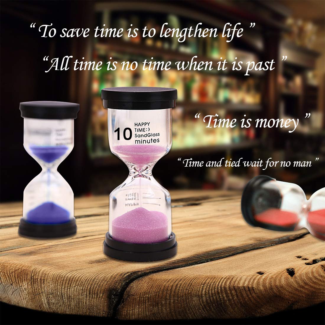 Swpeet 6-Pack Colorful Sand Timer Set - 1/3/5/10/15/30 Minute Hourglass for Time Management, Kids Learning, Cooking, Games & Classroom Activities | Perfect for Home, Office & Kitchen Use