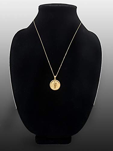10K Yellow Gold Saint Jude Medallion Pendant Necklace for Men & Women - Religious Jewelry Gift for Baptism, Confirmation & Protection - Elegant Chain Necklace for Daily Wear & Special Occasions