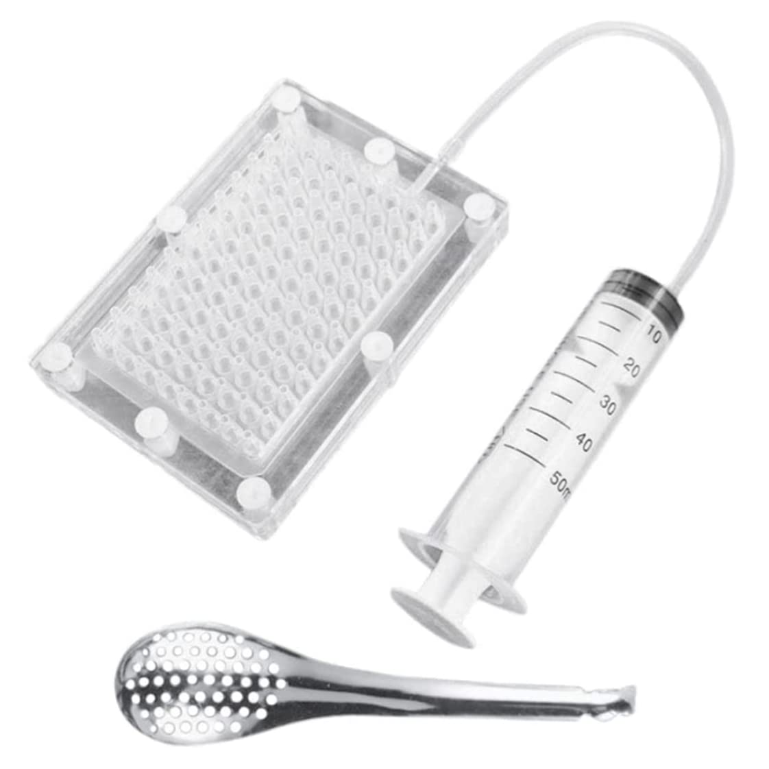 Professional Molecular Gastronomy Caviar Maker Kit - Gourmet Dispenser with Tube & Spoon Tools for Spherification, Perfect for Home Chefs & Culinary Enthusiasts - Ideal for Cocktail Garnishes, Dessert Toppings & Fine Dining Presentations