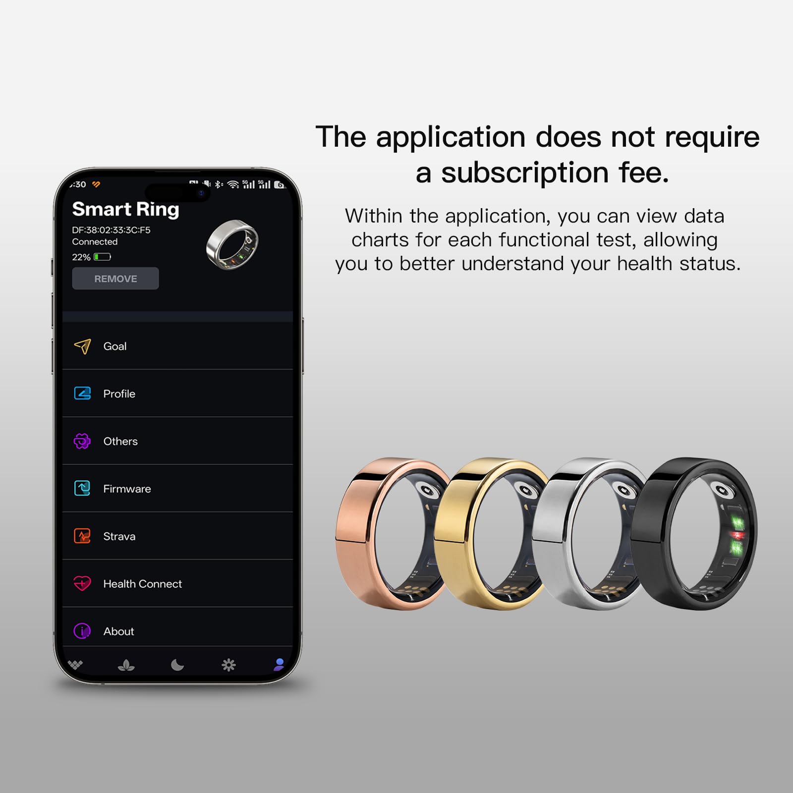 Smart Ring Fitness Tracker - Heart Rate, Blood Oxygen & Sleep Monitor, Waterproof Bluetooth Health Tracker for Men & Women - Perfect for Workouts, Sleep Analysis & Daily Activity Tracking