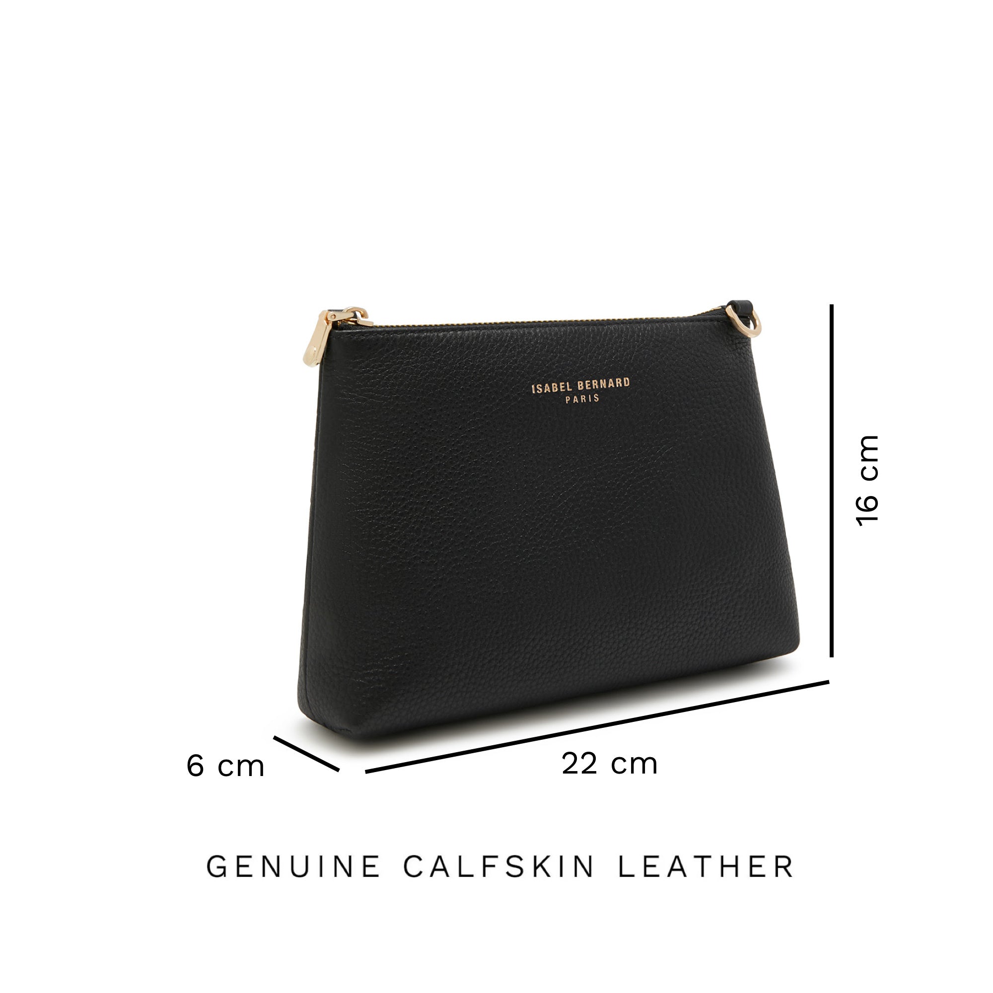Honoré Misra Black Calfskin Leather Shoulder Bag for Women - Stylish & Durable Designer Handbag for Work, Travel & Everyday Use