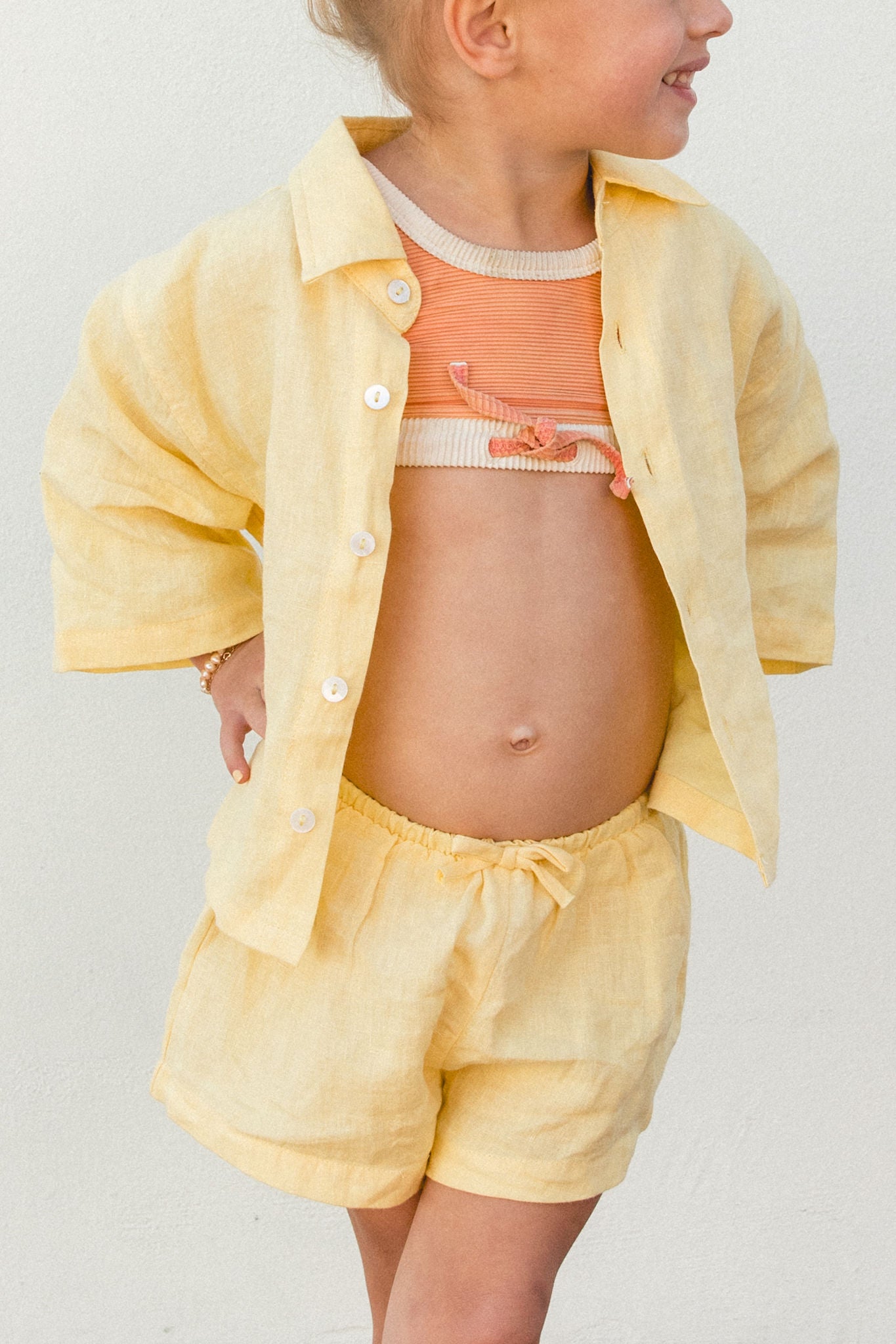 Capri Kids Linen Shorts for Boys & Girls - Breathable Summer Play Shorts for Outdoor Activities, Beach & Casual Wear