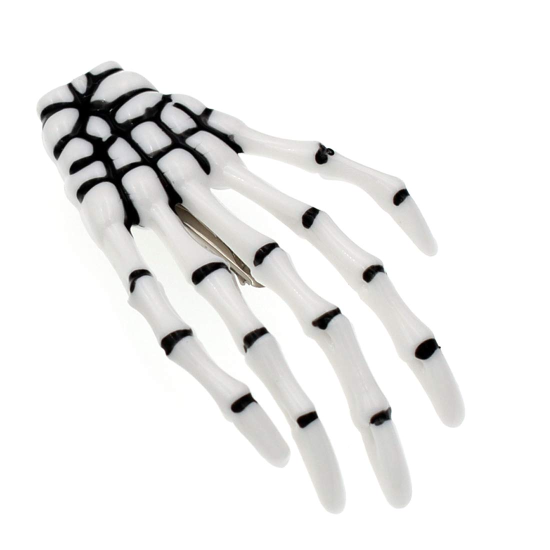 10Pcs Skeleton Hands Hair Clips - 3 Inch Hand Bone Shape Halloween Hair Accessories for Women & Girls - Perfect for Halloween Party, Cosplay, Gothic Fashion & Spooky Themed Events (White)