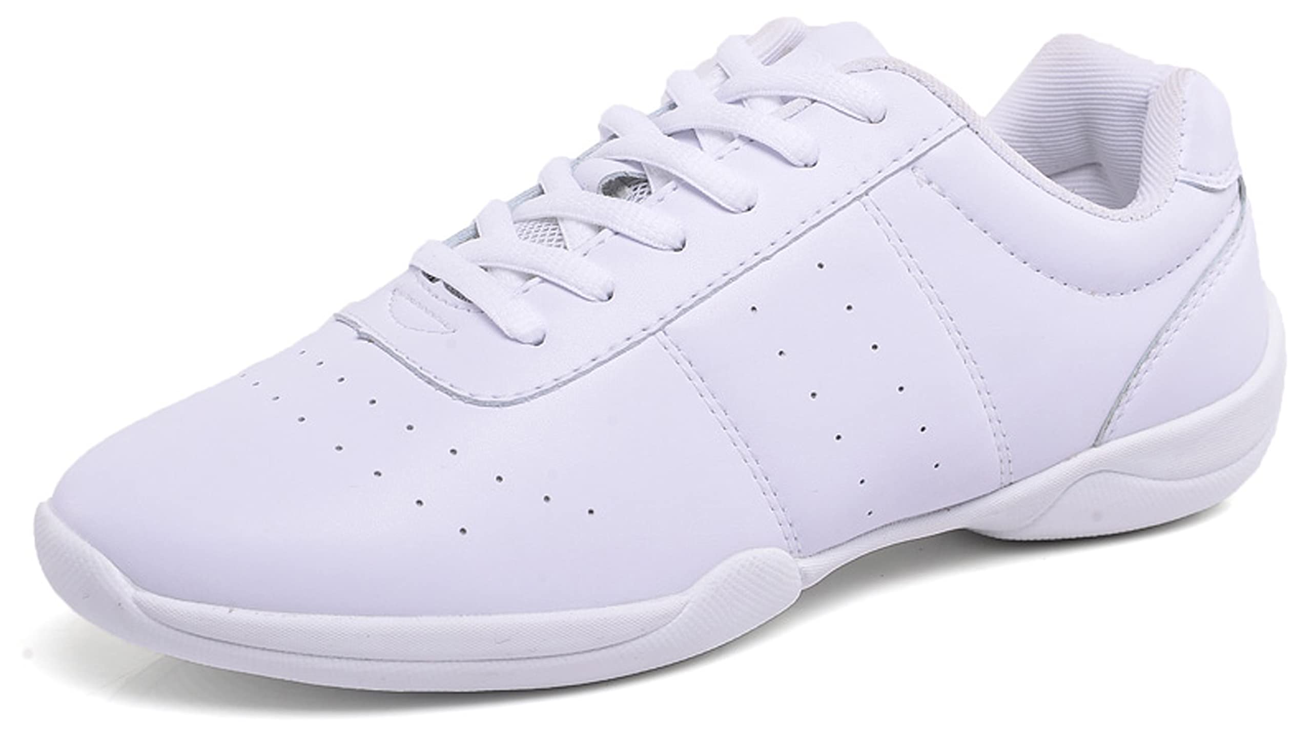 WUIWUIYU Women's White Cheerleading Shoes - Lightweight Dance Sneakers for Cheer, Pom, Dance Team & Competition - Perfect for Training, Gymnastics & Tennis Practice
