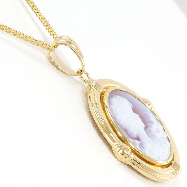 18K Yellow Gold Stone Cameo Necklace - Vintage Elegant Jewelry for Women - Perfect Gift for Birthday, Anniversary & Special Occasions