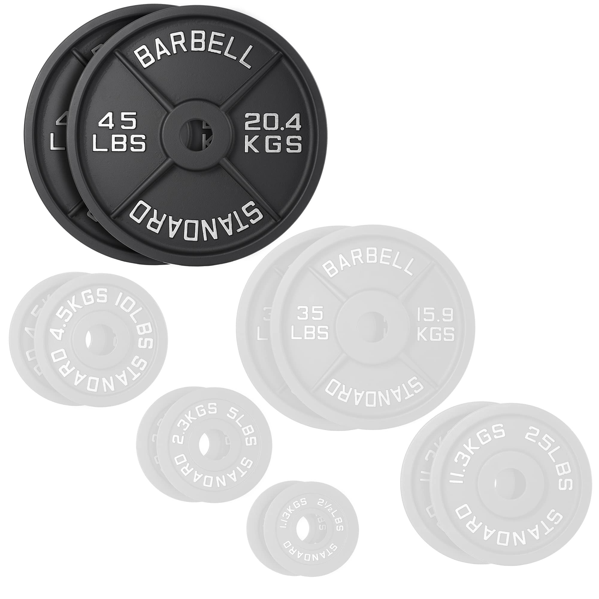 2-Inch Cast Iron Olympic Weight Plates - Set of 2 for Strength Training & Home Gym Workouts | Perfect for Powerlifting, CrossFit & Weightlifting