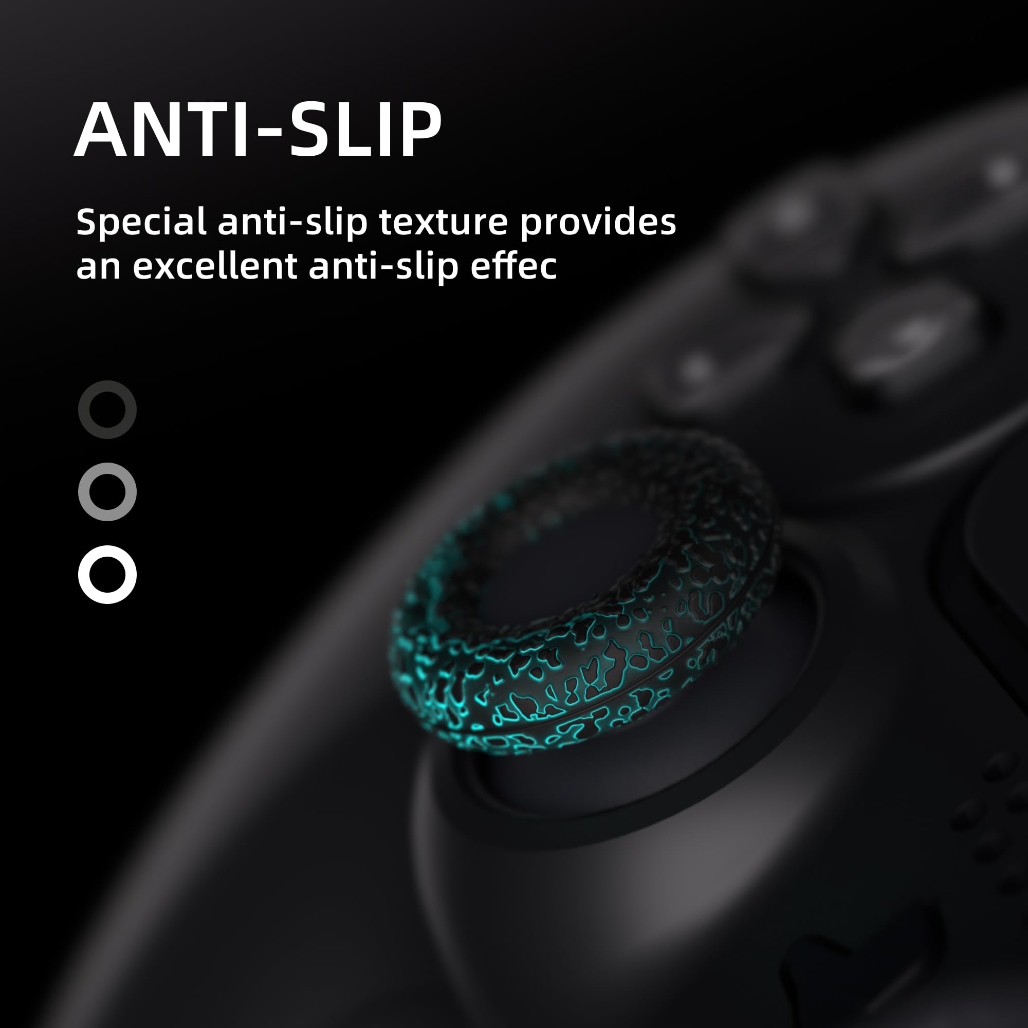 PlayVital 3 Pairs Analog Stick Grips for PS5/PS4, Non-Slip Thumb Grips for Xbox Series X/S/One X/One S, Compatible with Elite Series 2 Core Controller - Donut Design (Gray, Black, White) - Improve Gaming Performance & Comfort for Long Play Sessions