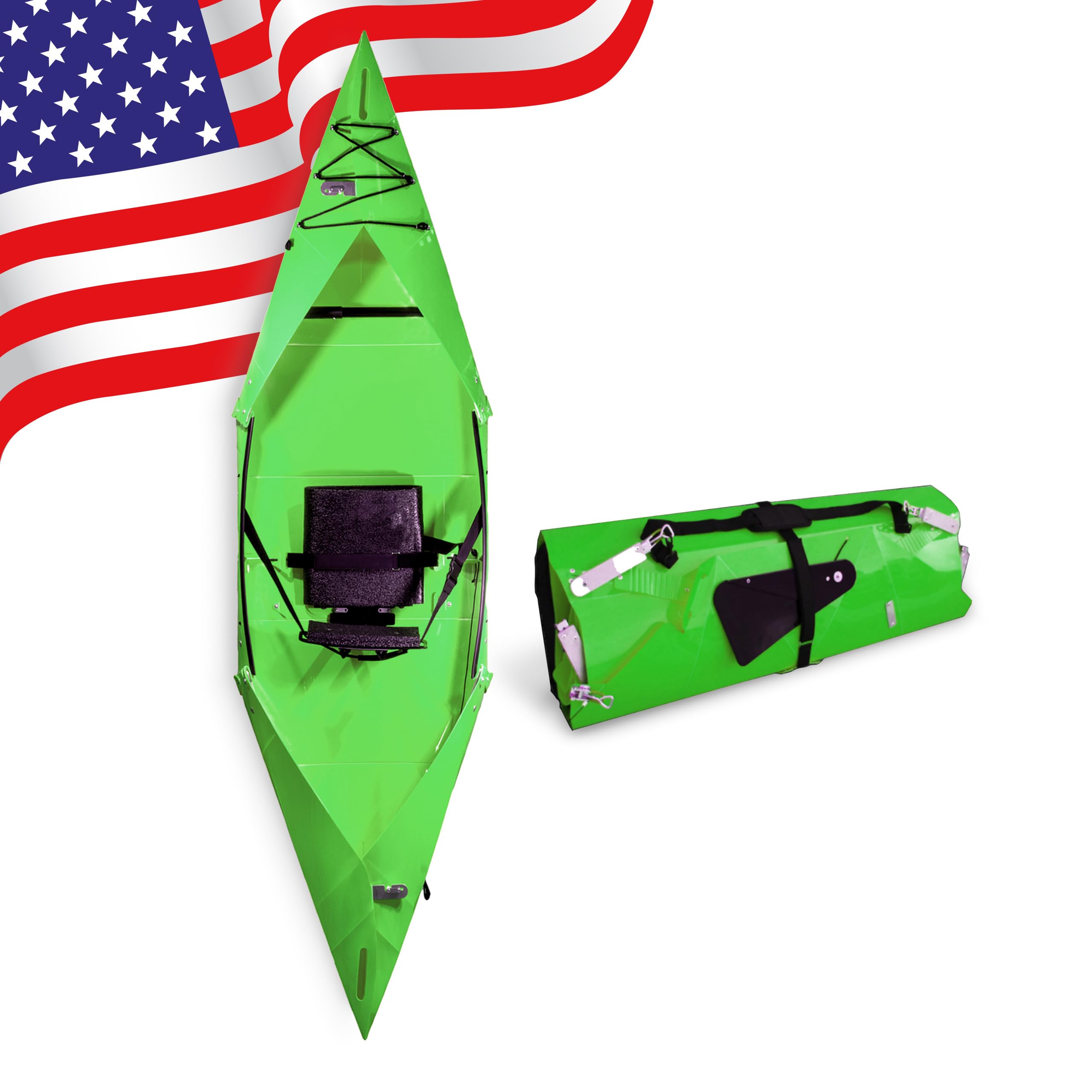 Tucktec 10' PRO Foldable Kayak - Full Size Portable Folding Kayak for Adults - Lightweight & Durable - Made in USA - Perfect for Lakes, Rivers & Outdoor Adventures