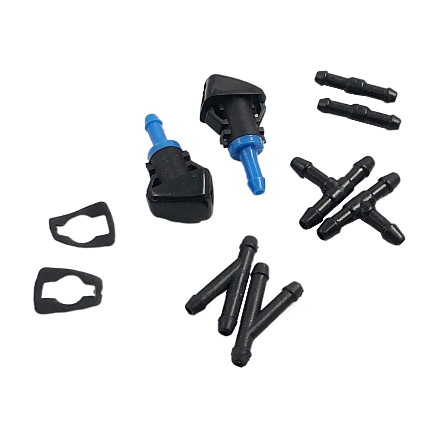 FainWan 7Ft Front Windshield Washer Hose Kit with Connector & Hood Nozzle Sprayer - Compatible with 55077460AA 5116079AA 5160308AA - Perfect for Car Windshield Cleaning and Maintenance