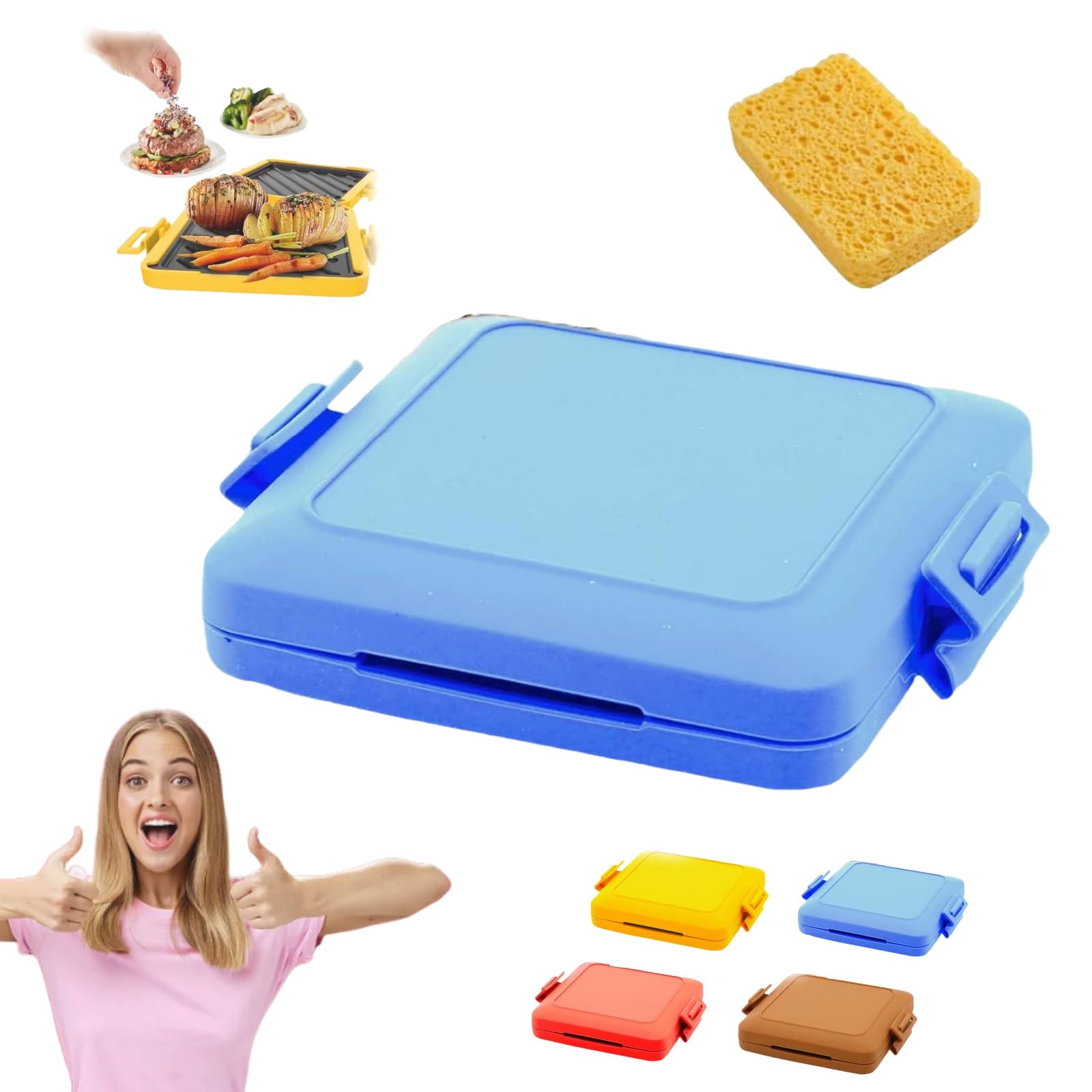 Microwave Toastie Sandwich Maker - Fast Cooking, Dishwasher Safe, Blue - Perfect for Quick Lunches, Snacks & On-the-Go Meals