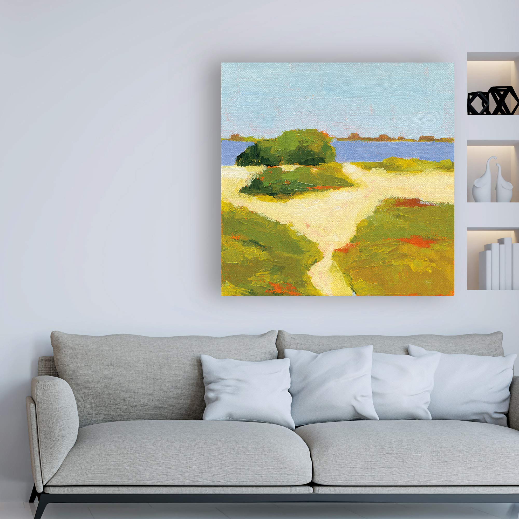 Trademark Fine Art 'Path to The Beach' by Phyllis Adams - 18x18 Inch Canvas Wall Art - Coastal Decor for Living Room, Bedroom & Office