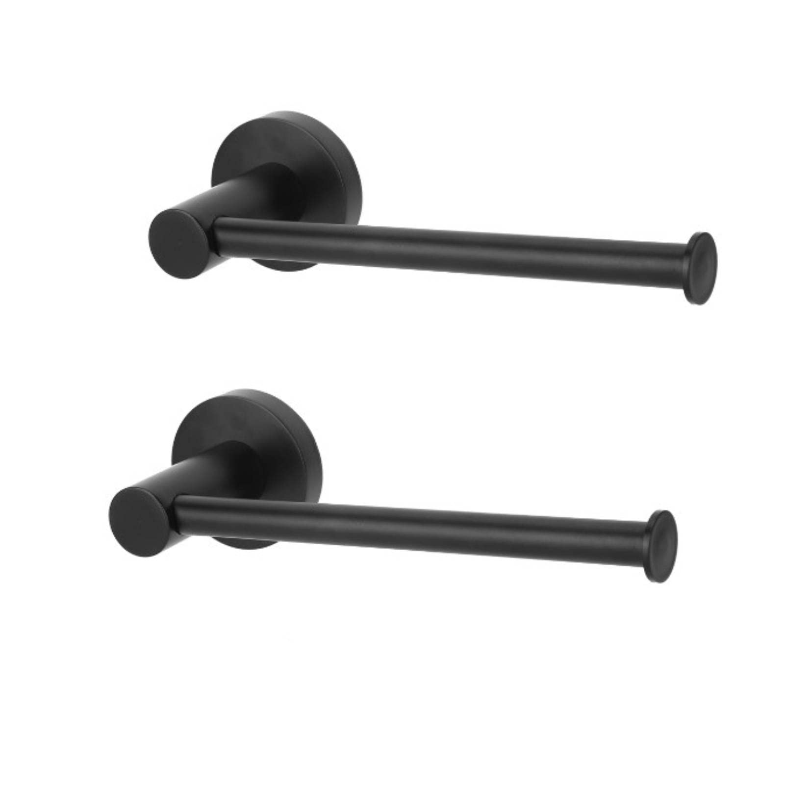 Beufee 2-Pack Black Wall Mounted Toilet Paper Holder - Bathroom Tissue Roll Storage Shelf with Punching Rack | Space-Saving Solution for Small Bathrooms, Powder Rooms & RVs