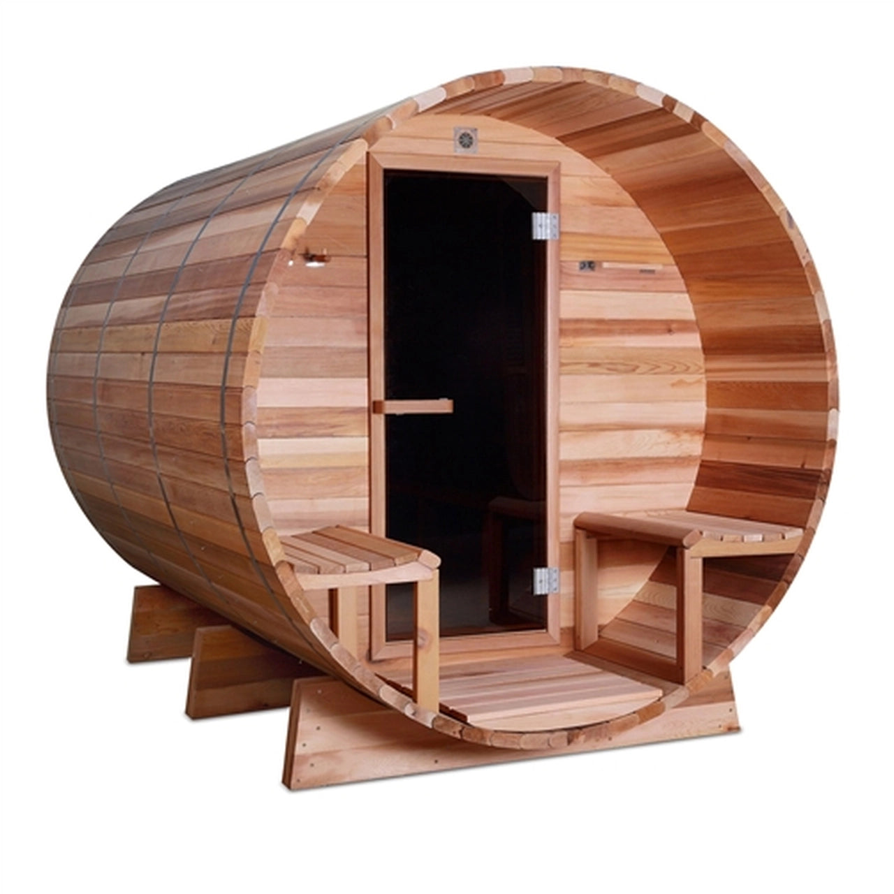 Premium Western Red Cedar Wet & Dry Barrel Sauna for Indoor or Outdoor Use - 9 kW ETL Certified Heater - Fits 8 People - Perfect for Home Spa, Backyard Relaxation & Wellness Retreats