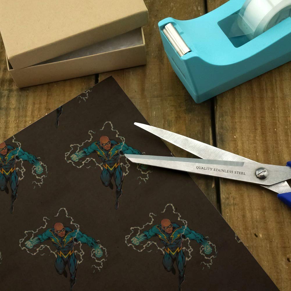 Justice League Black Lightning Character Premium Kraft Roll Gift Wrap Wrapping Paper - Eco-Friendly Superhero Themed Gift Wrapping for Birthdays, Holidays & Comic Conventions