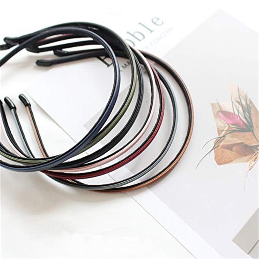 Elegant Solid Color Leather Headband with Glitter Accents - Stylish Hair Bows for Women & Girls - Perfect for Parties, Weddings, and Everyday Fashion Accessories