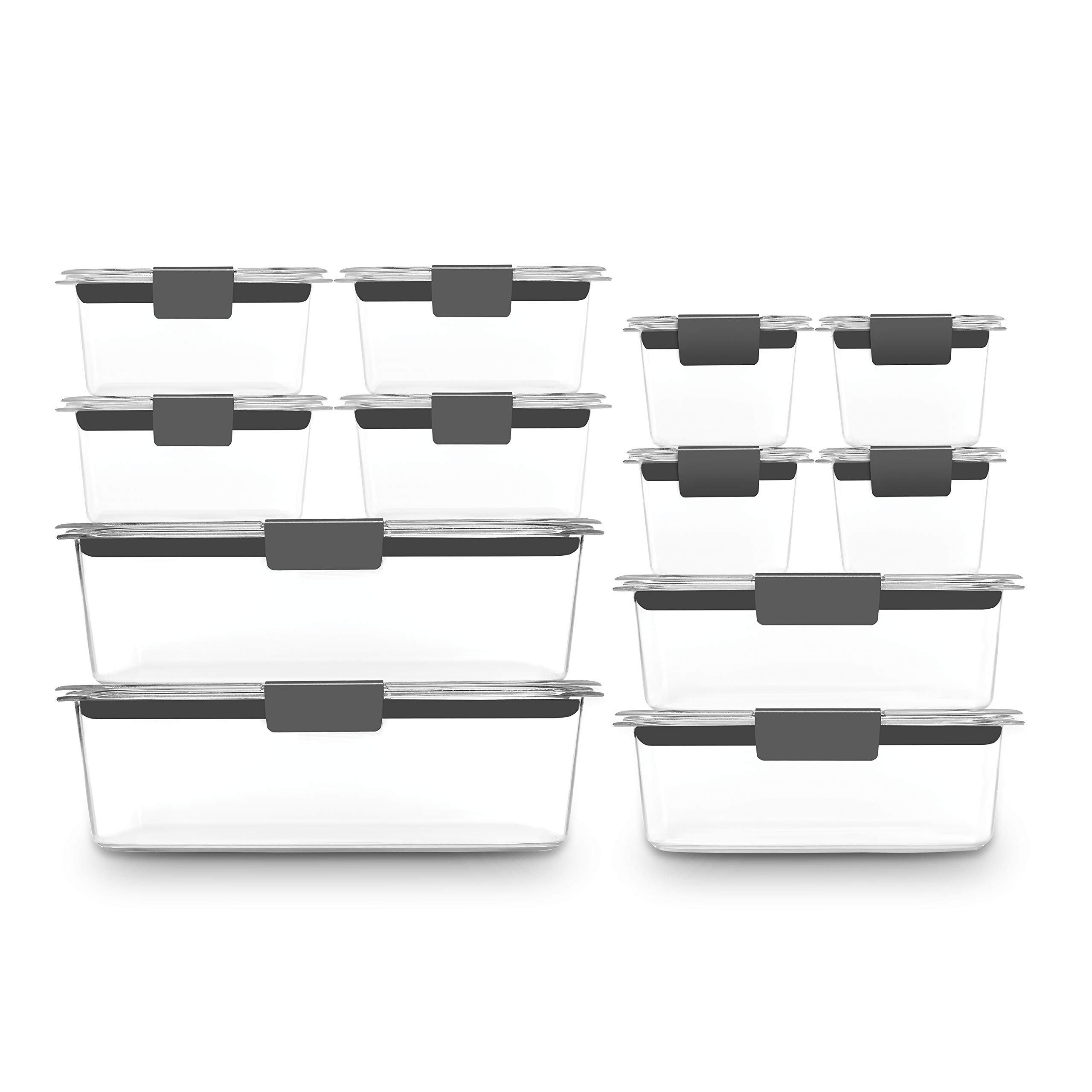 Rubbermaid Brilliance 24-Piece Leak-Proof Food Storage Containers with Lids | BPA-Free Plastic Kitchen Organization Set | Perfect for Meal Prep, Leftovers & Pantry Storage