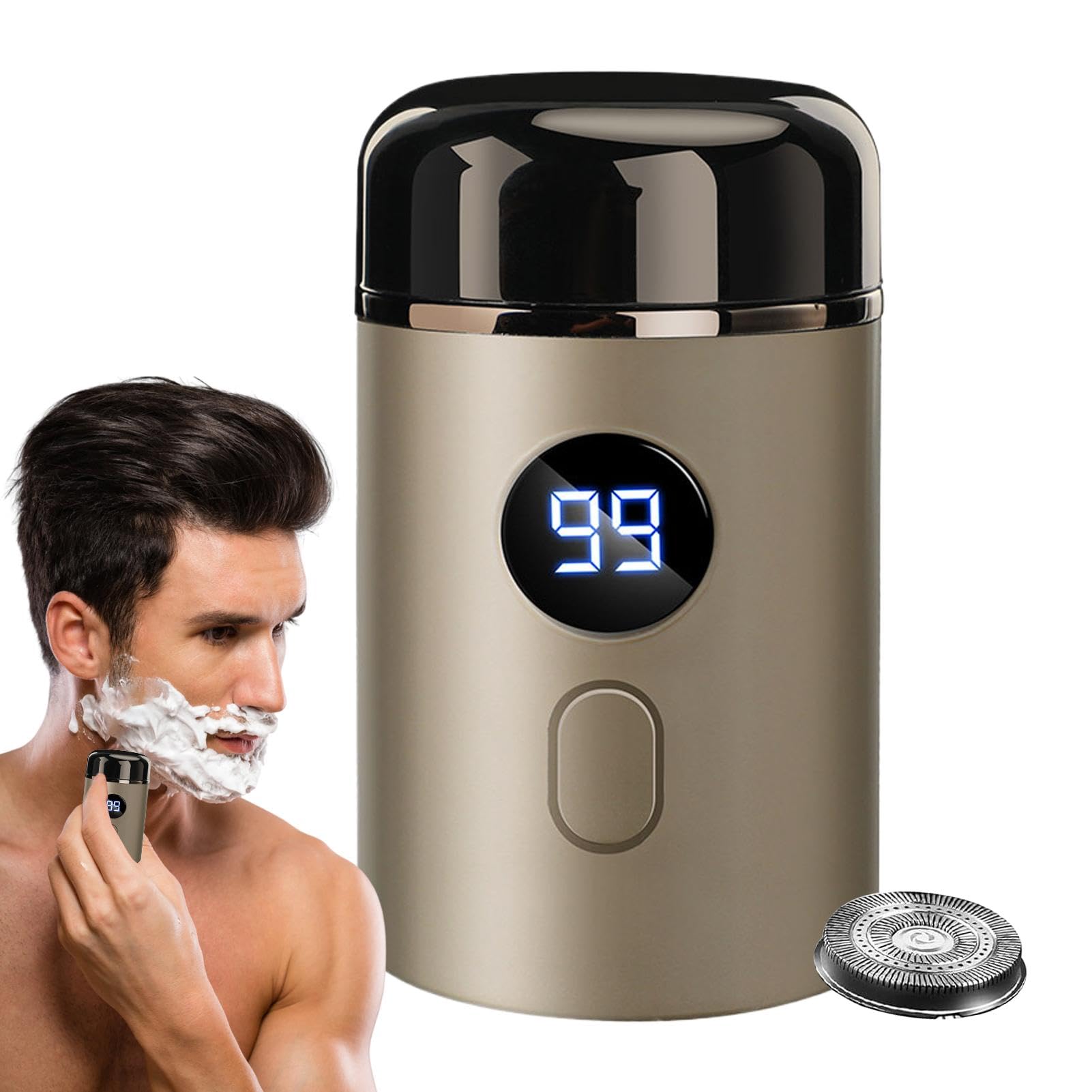 Men's Travel Electric Shaver - Portable Rechargeable Beard Trimmer & Body Groomer | Compact Shaving Machine for Business Trips, Gym, Camping & Father's Day Gifts