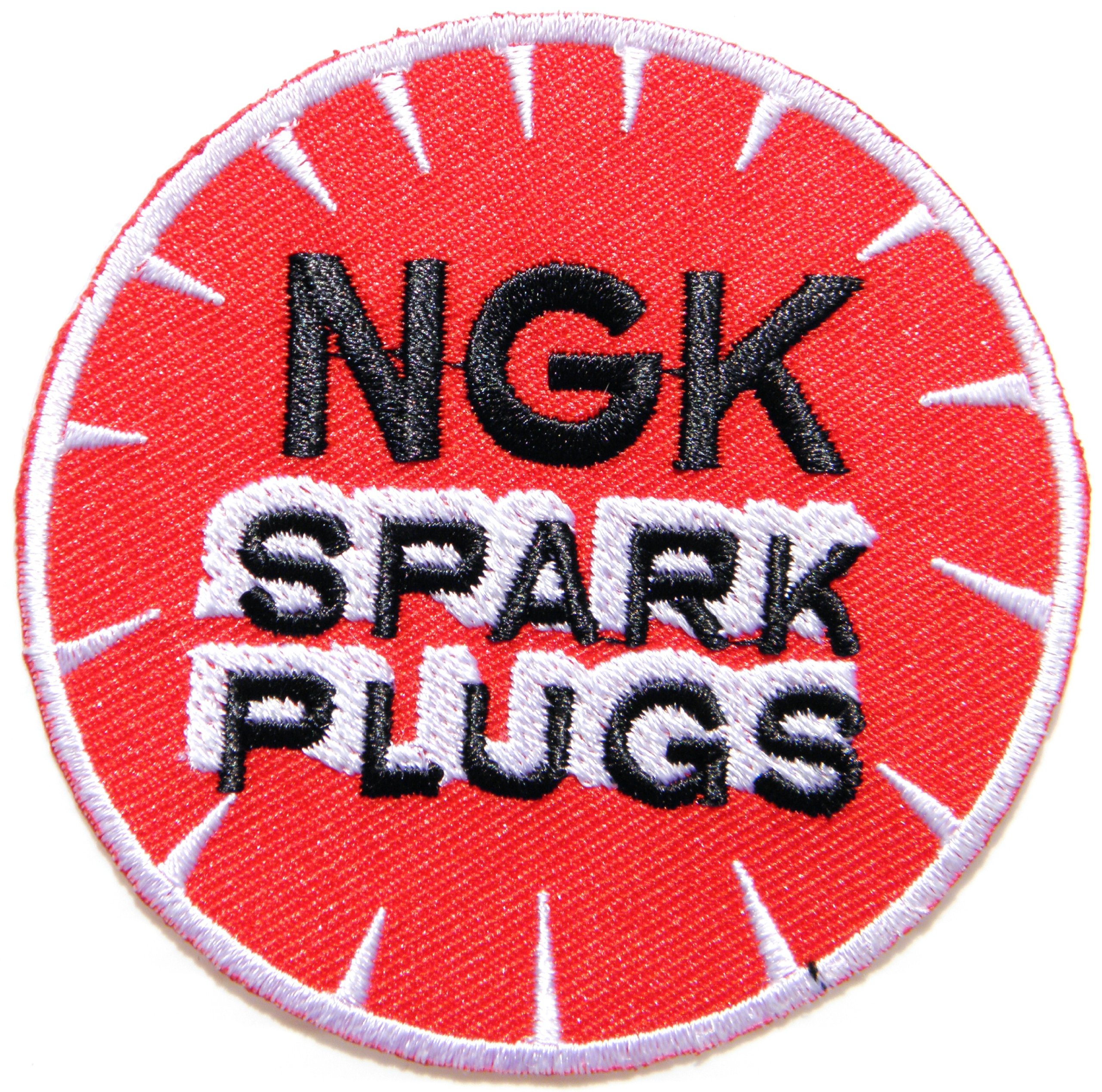NGK Spark Plugs Embroidered Iron-On Patch - Motorsport Racing Logo for Biker, Car & Motorcycle Team Jackets, T-Shirts & Costumes | Perfect for DIY Customization & Fan Gear