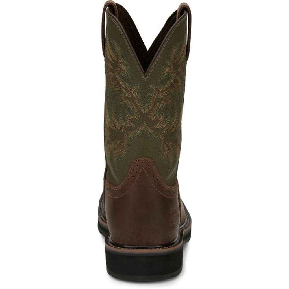 Justin Men's Stampede Driller Steel Toe Work Boots - Durable Safety Shoes for Construction, Warehouse & Outdoor Work