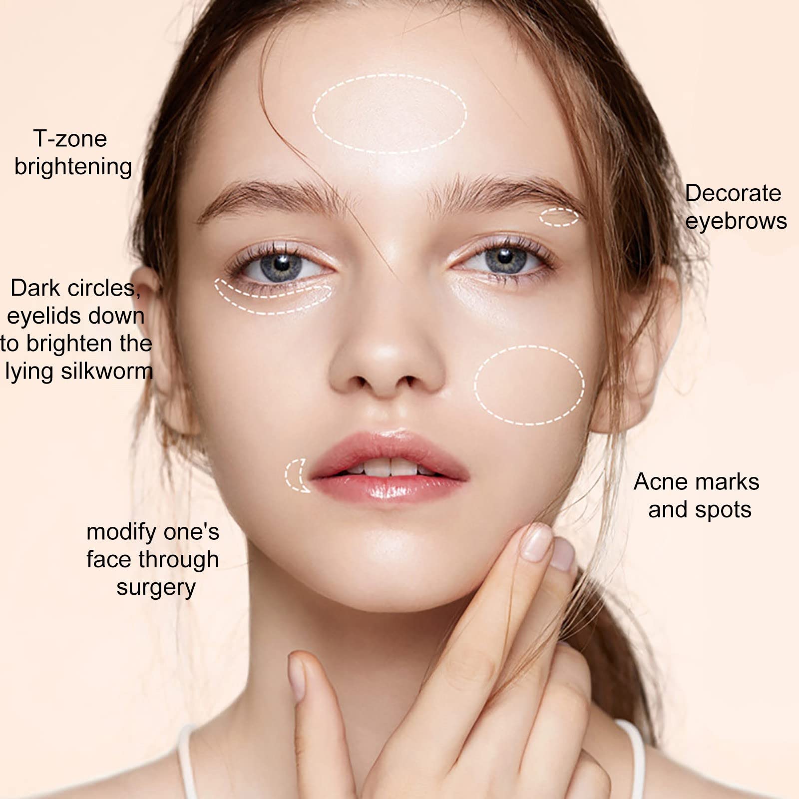 MAa776 Waterproof Full Coverage Concealer Pencil & Stick Set - Dark Circle Corrector, Highlighter for Under Eyes | Perfect for Makeup Kits, Daily Use & Professional Beauty Routines