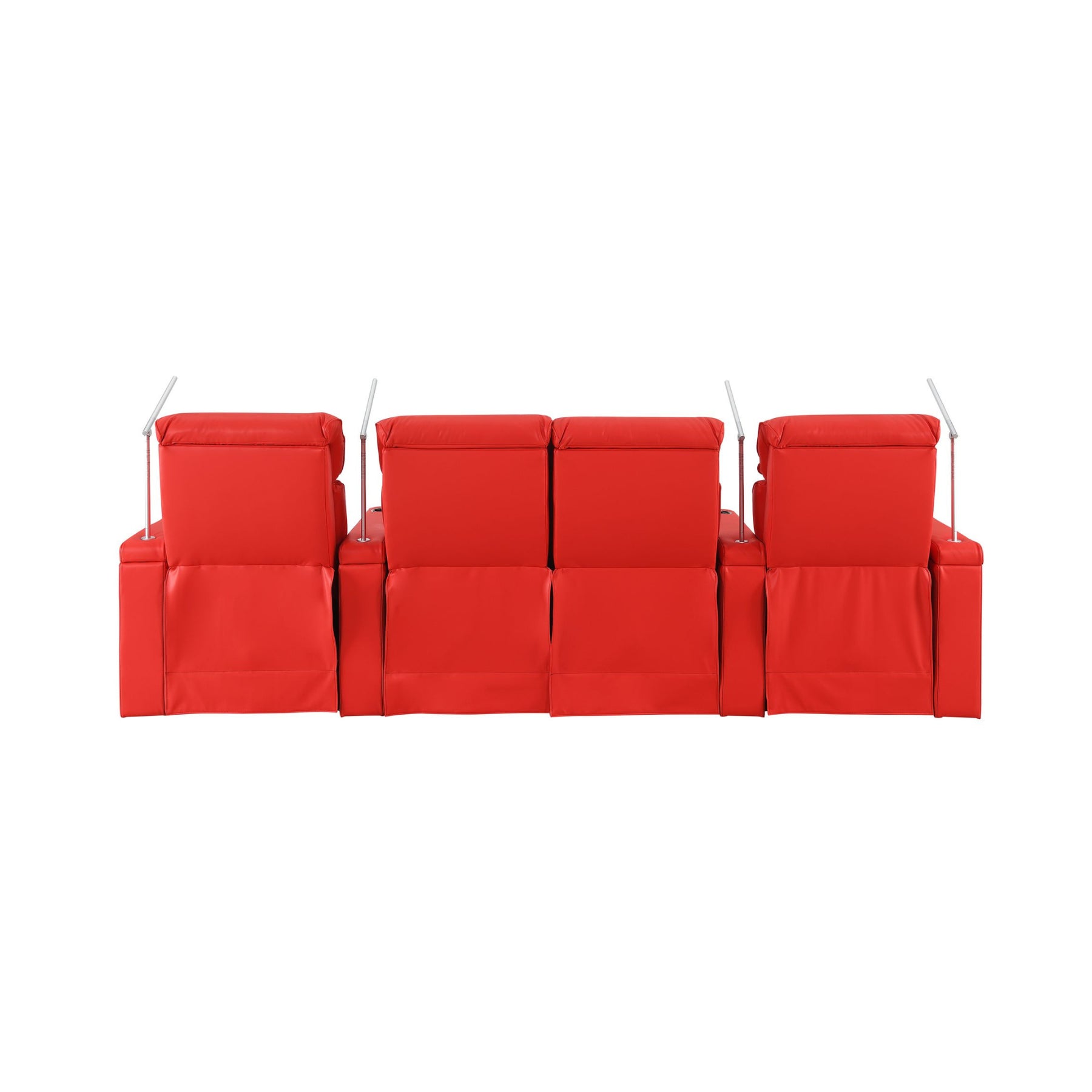 RowOne 4-Piece Recliner Set - Ultra Soft Fabric Sectional Sofa with Cup Holders and USB Ports | Perfect for Living Room, Home Theater, and Family Gatherings