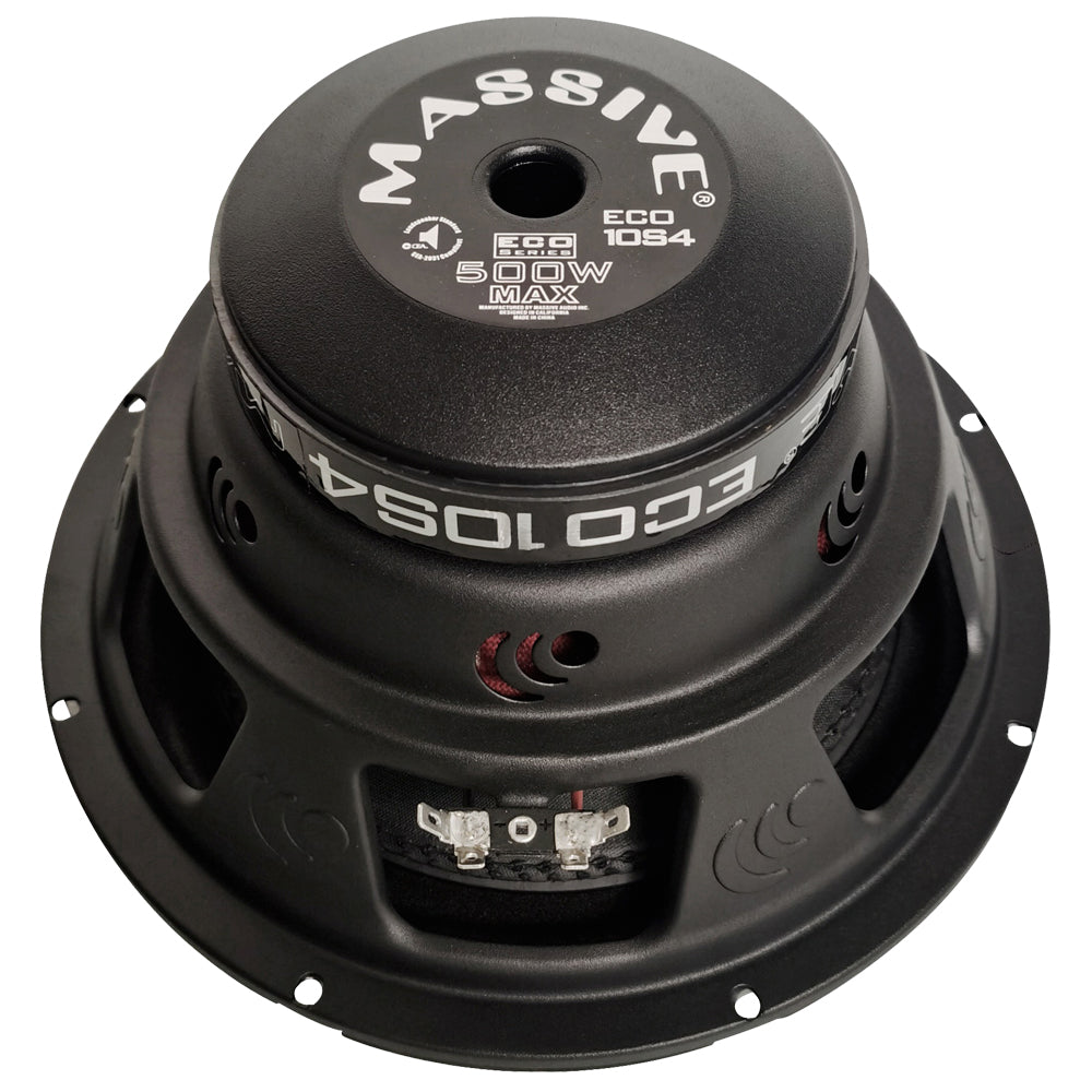 ECO10S4 10-Inch 250 Watts RMS Single 4 Ohm Car Subwoofer - Powerful Bass for Car Audio & Home Theater Systems