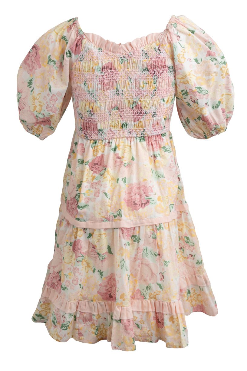 Mini Roselyn Dress in Pastel Floral - Elegant Spring Summer Flowy Dress for Women | Perfect for Garden Parties, Weddings & Date Nights