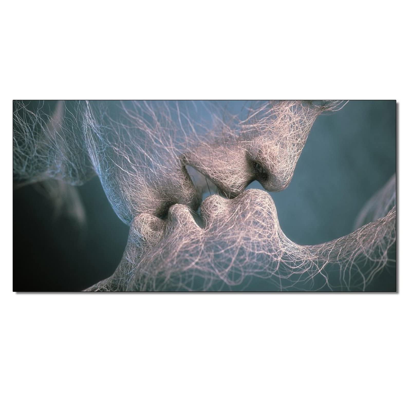 Abstract Love Kiss Canvas Wall Art Print - Modern Home Decor for Living Room, Bedroom & Bathroom | Perfect for Romantic Spaces & Gift Giving