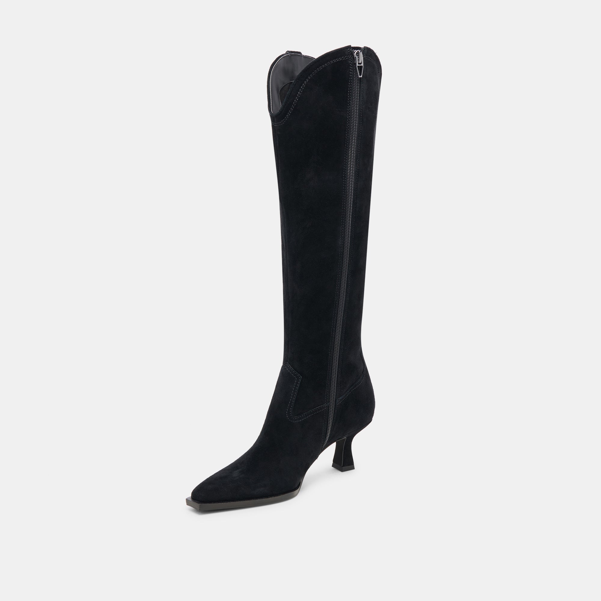 Ariana Wide Calf Boots for Women - Onyx Suede Ankle Boots for Comfort & Style | Perfect for Work, Casual Outfits & Winter Wear