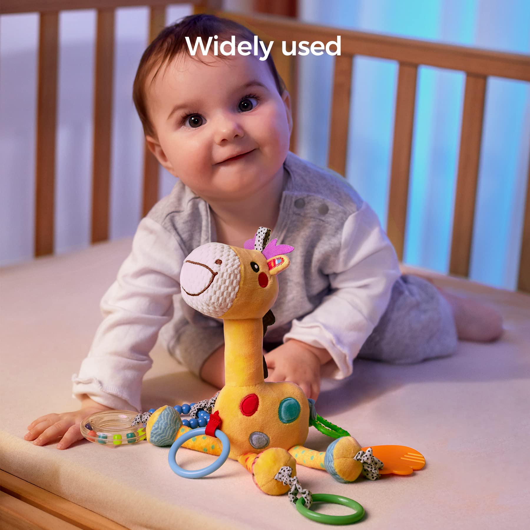 TUMAMA Giraffe Hanging Rattle Toys - Soft Wind Chime Plush Animal Activity Toy for Newborns & Toddlers 0-36 Months | Perfect for Crib, Stroller & Car Seat | Baby Shower Gift & Early Learning Development Toy