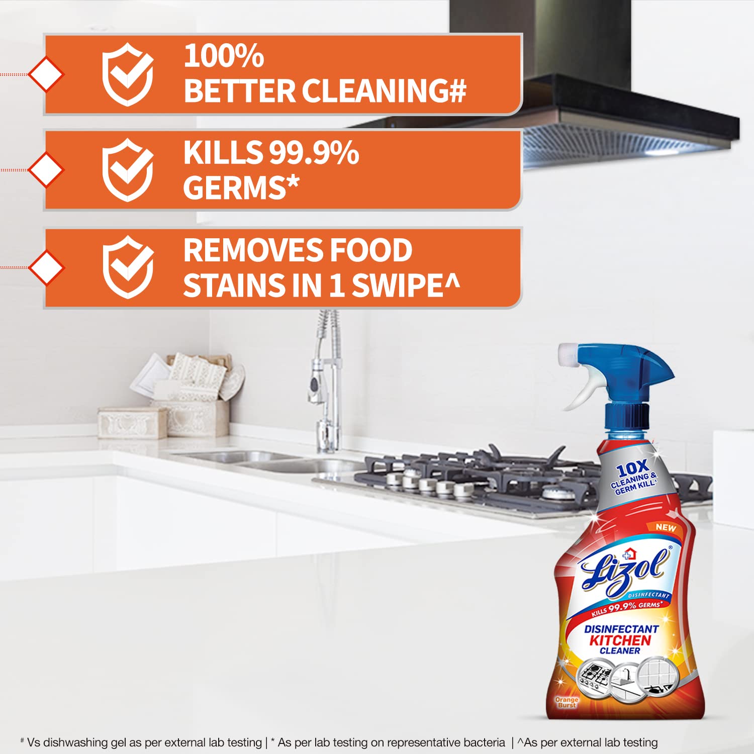 Lizol Disinfectant Surface & Floor Cleaner Liquid Refill Pack (1800ml) & Kitchen Cleaner Spray (450ml) - Floral Scent | Kills 99.9% Germs | For Home, Kitchen, Bathroom & Office Cleaning