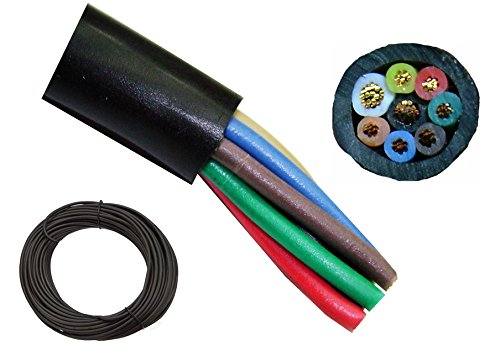 75' Length 8 Conductor Rotor Wire - Heavy Duty Antenna Rotator Cable for TV, Satellite & Ham Radio Systems - Outdoor Weatherproof Installation
