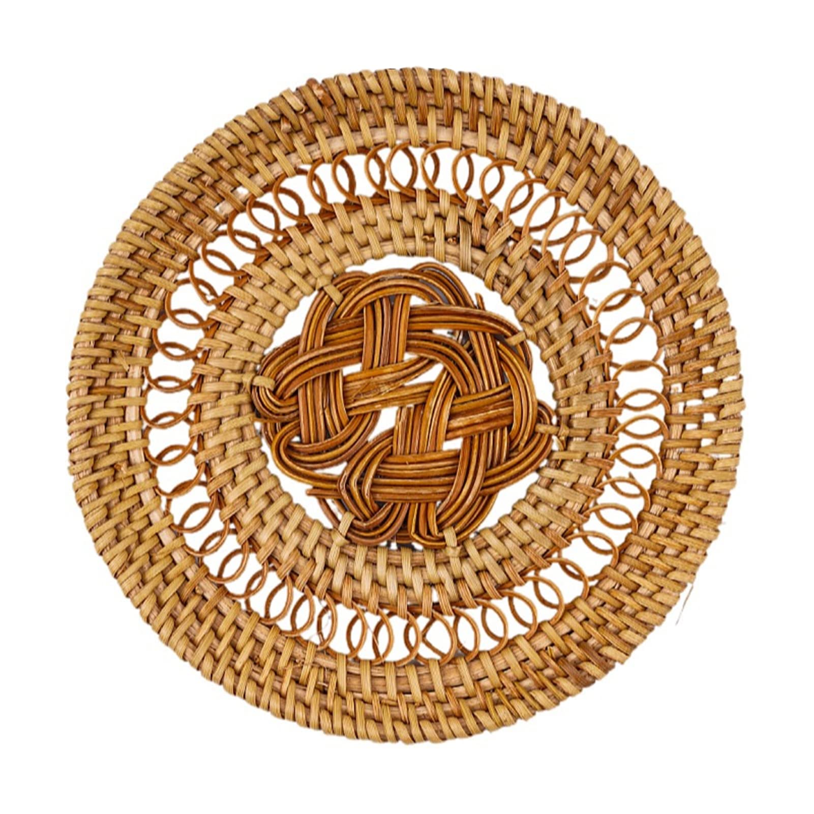 Handmade Woven Rattan Placemats Set - Anti-Slip Round Table Mats for Dining, Coffee & Cup (28cm) - Perfect for Kitchen, Restaurant & Home Decor