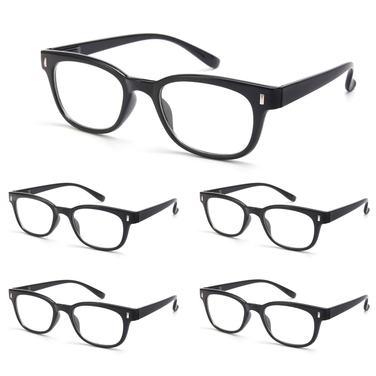 BLS BLUES Blue Light Blocking Reading Glasses for Women - 5 Pack Vintage Computer Glasses for Screen Time, Office & Reading Comfort