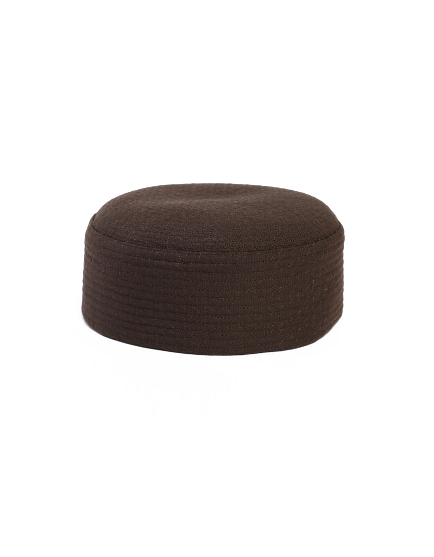 Premium Blended Brown Cap by J. Junaid Jamshed - Stylish Islamic Prayer Hat for Men - Perfect for Daily Prayers, Mosque Visits, and Religious Ceremonies
