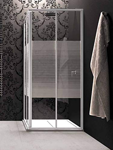 Malibu Fixed Wall Shower Box 80-90 cm with 5 cm Outlet - Modern Bathroom Shower Enclosure for Small Spaces | Perfect for Apartments, Tiny Homes & Compact Bathrooms