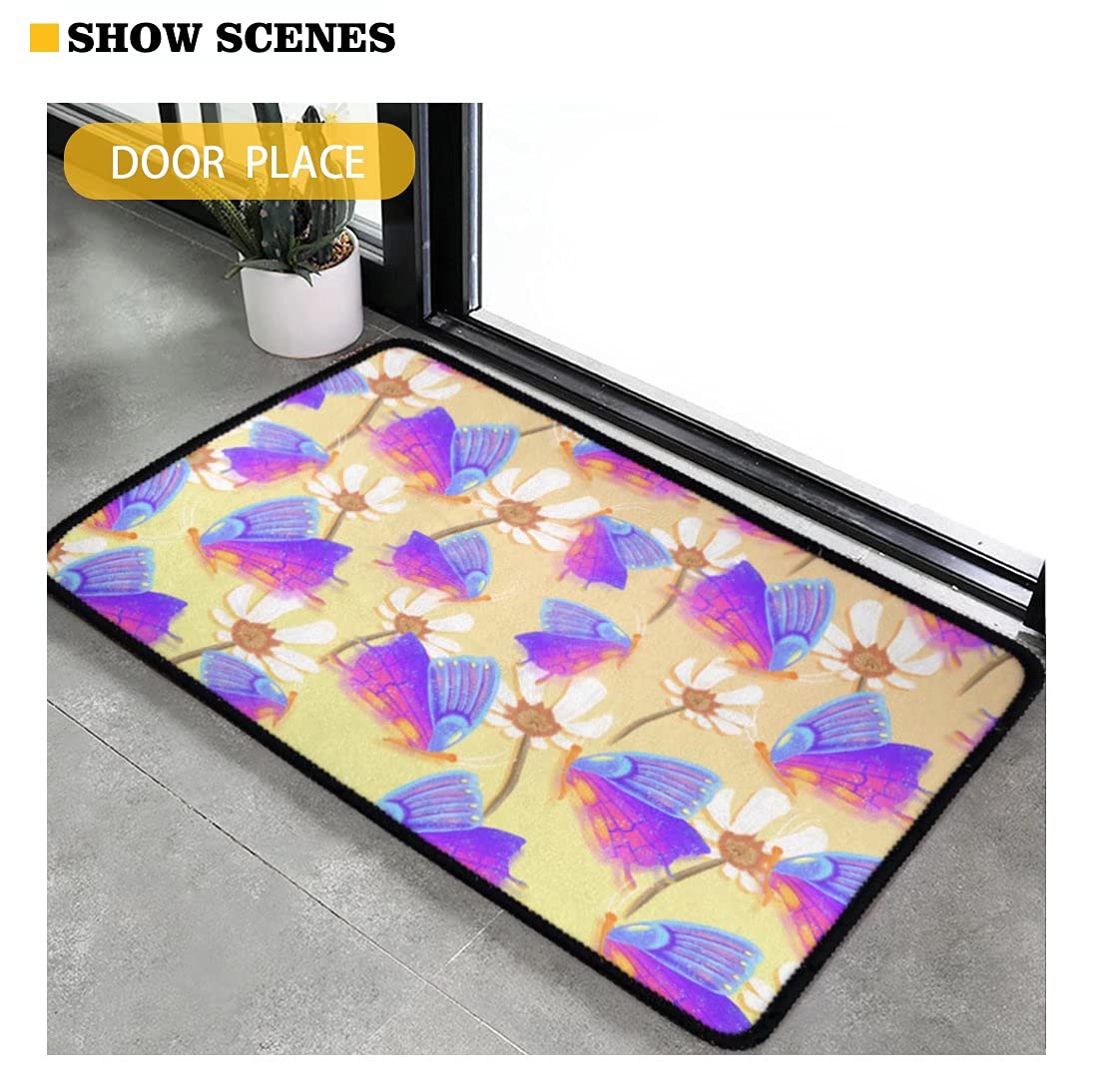 Non-Slip Blue Dots Stripe Kitchen Floor Mat - Washable Anti-Fatigue Standing Mat for Sink Area, Bathroom & Living Room - Indoor/Outdoor Use for Home, Office & Commercial Spaces