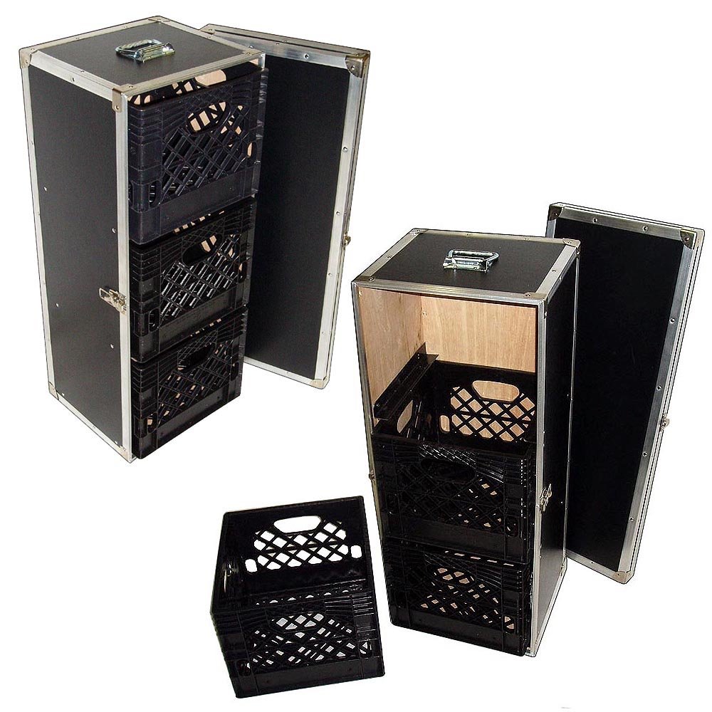ATA Style 3-Drawer Milk Crate Workbox with Dolly Wheels - Heavy Duty Rolling Storage Organizer for Tools, Crafts & Workshop Supplies | Perfect for Garage Organization, DIY Projects & Professional Workspaces
