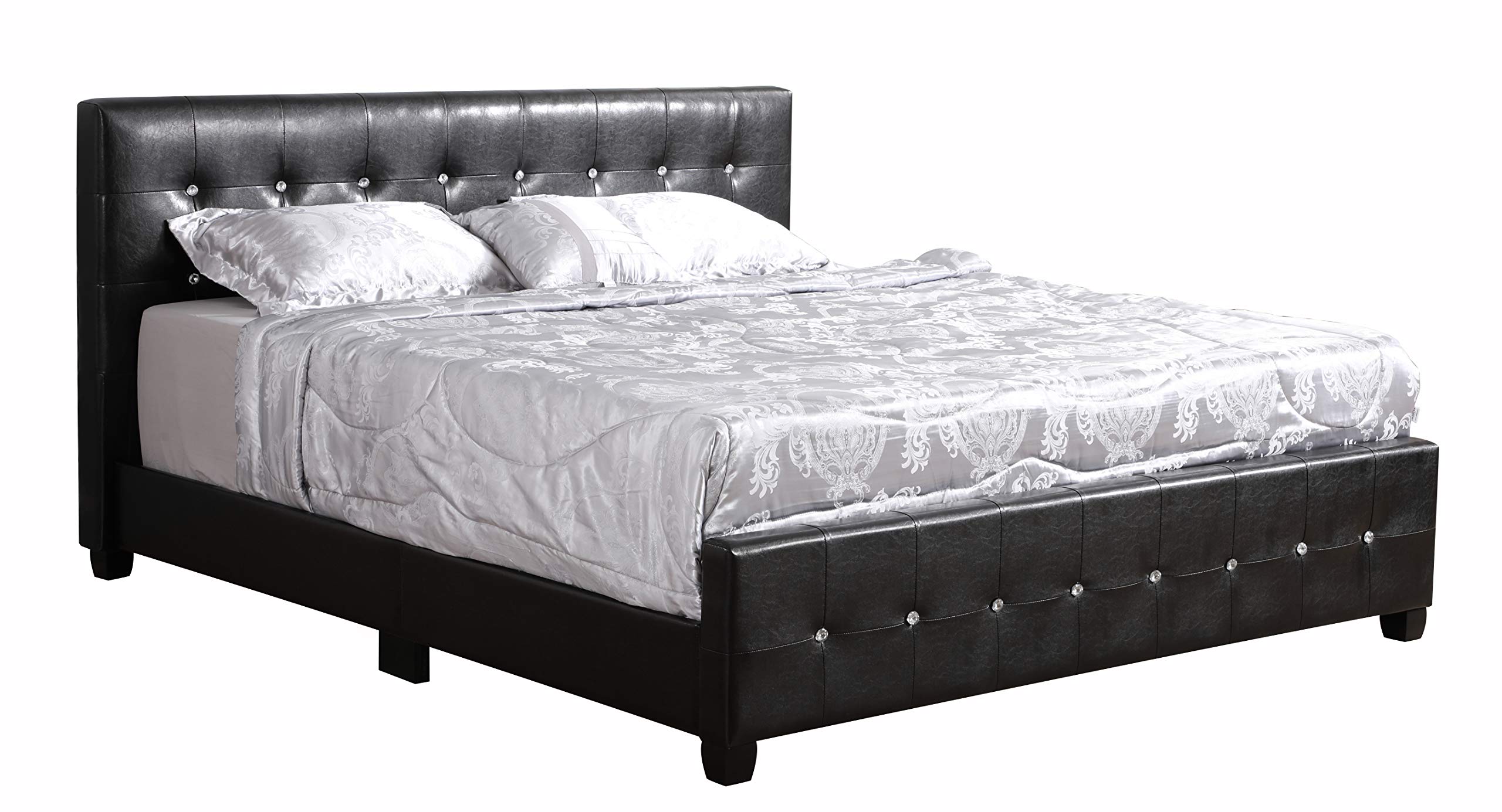 Glory Furniture G2583-KB-UP King Size Black Sleigh Bed with 3 Storage Drawers - Perfect for Master Bedroom & Guest Room Decor