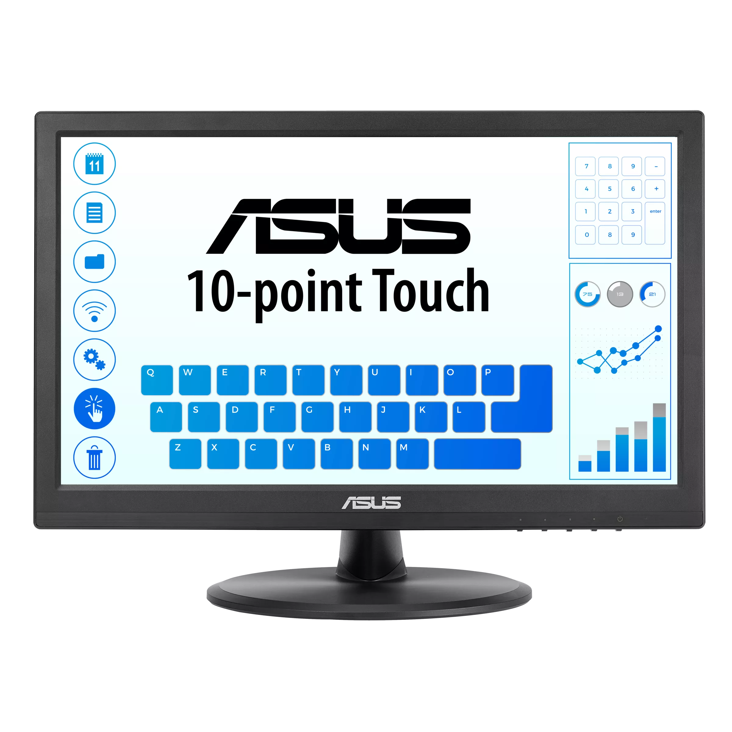ASUS 16-inch IPS FHD LED Monitor - 1920x1080, 5ms Response, 60Hz, HDMI/VGA, VESA Mount, Tilt & Touch Screen - 3-Year Warranty - Perfect for Home Office, Gaming & Multimedia