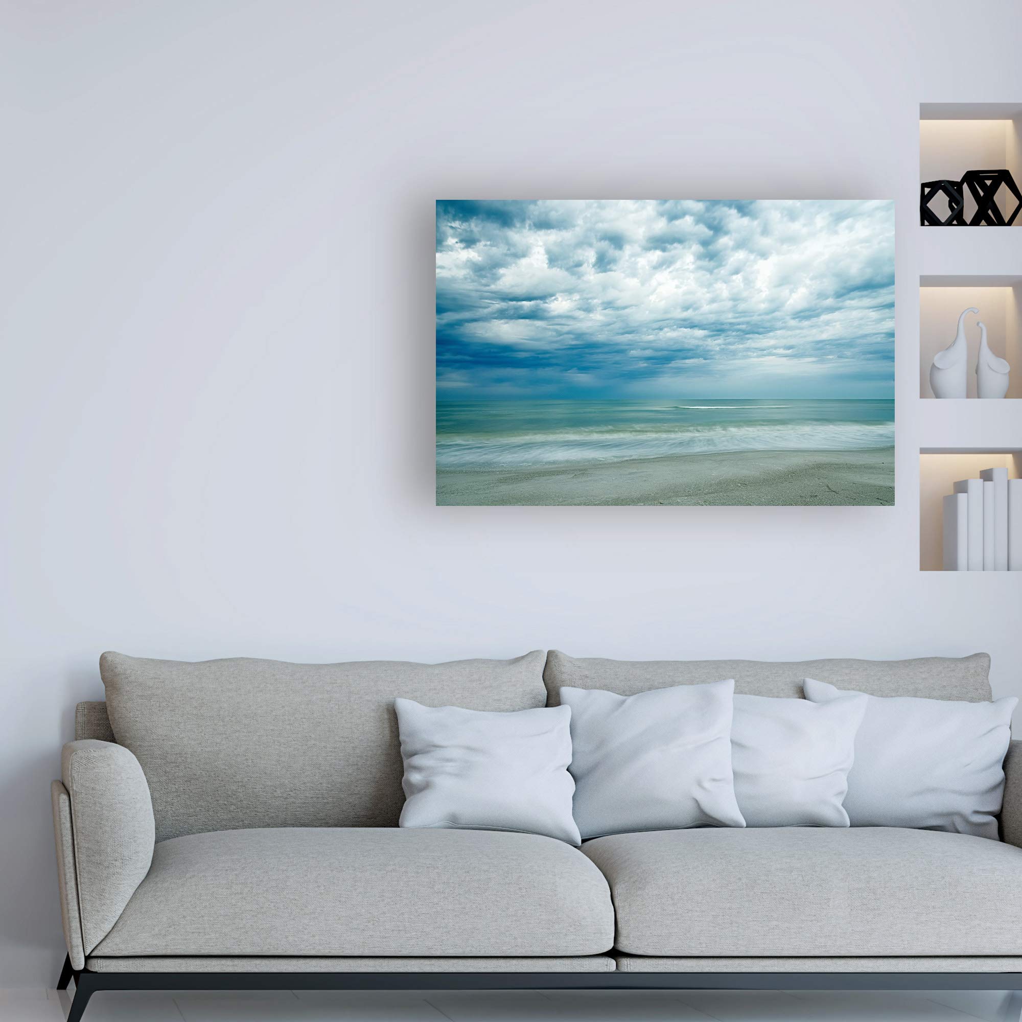 Morning at The Beach by Chuck Burdic - 30x47 Premium Canvas Wall Art Print for Home & Office Decor - Perfect for Living Room, Bedroom, or Beach House