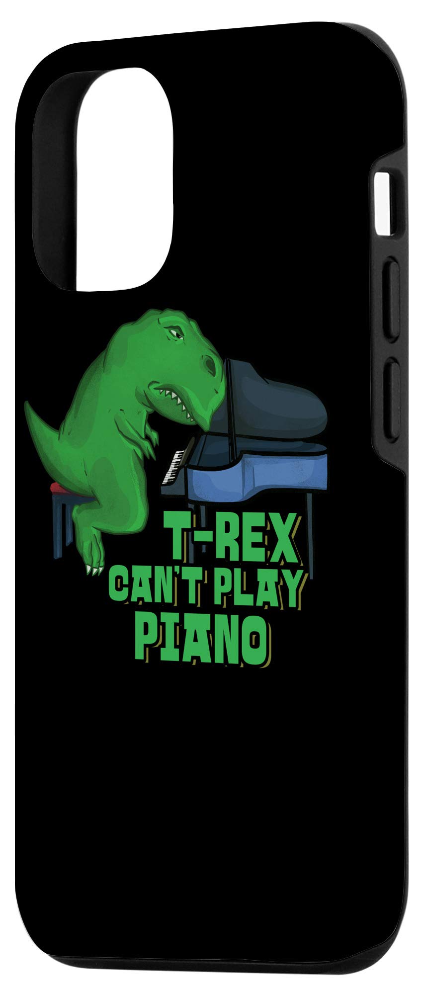 Funny T-Rex Dinosaur Pianist Phone Case for iPhone 12/12 Pro - Durable Protective Cover with Humorous Design - Perfect for Gifts, Daily Use, and Dinosaur Lovers