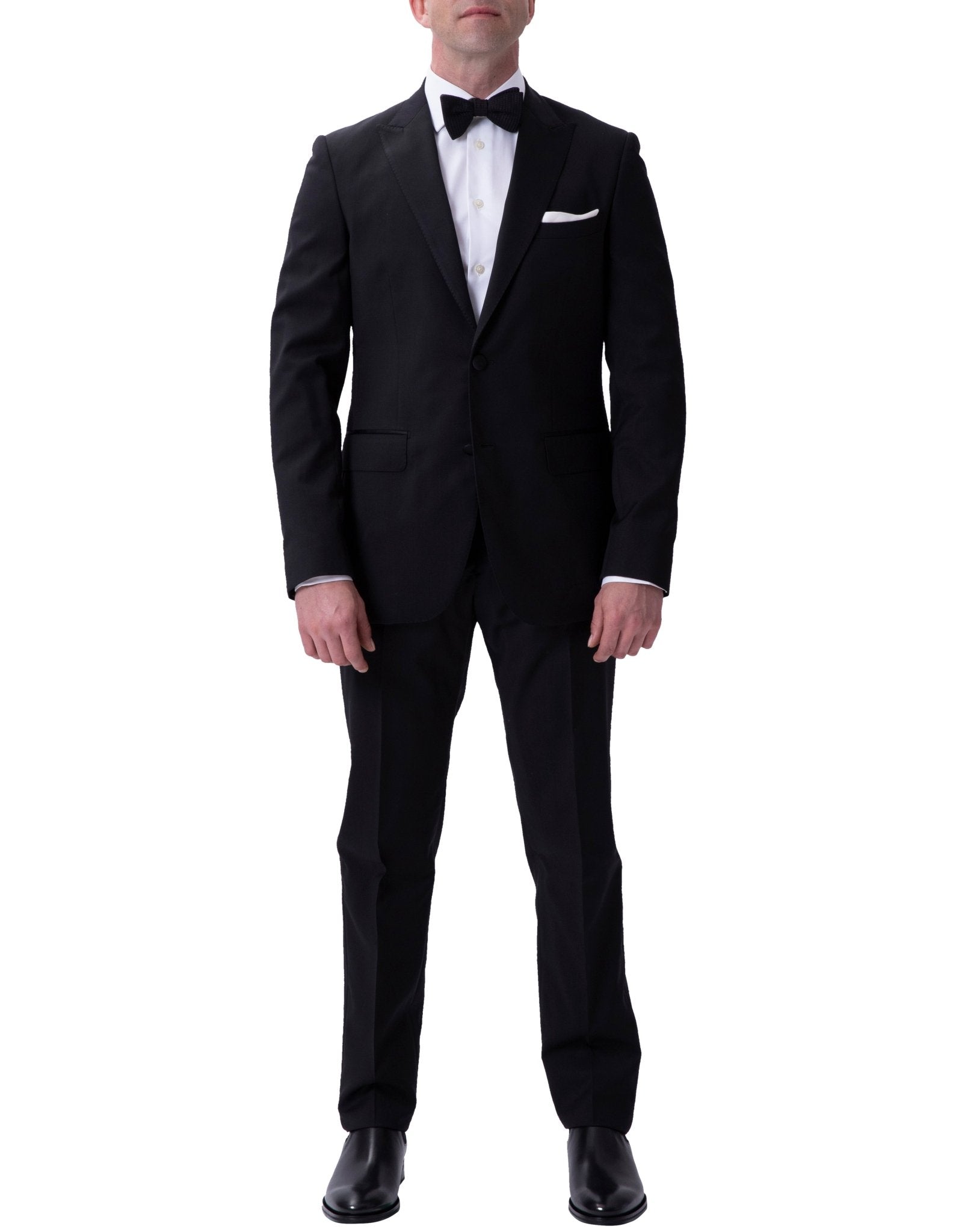 Premium Henry Sartorial Wool Peak Collar Dinner Suit for Men - Black, Size Large - Perfect for Formal Events, Weddings & Evening Galas
