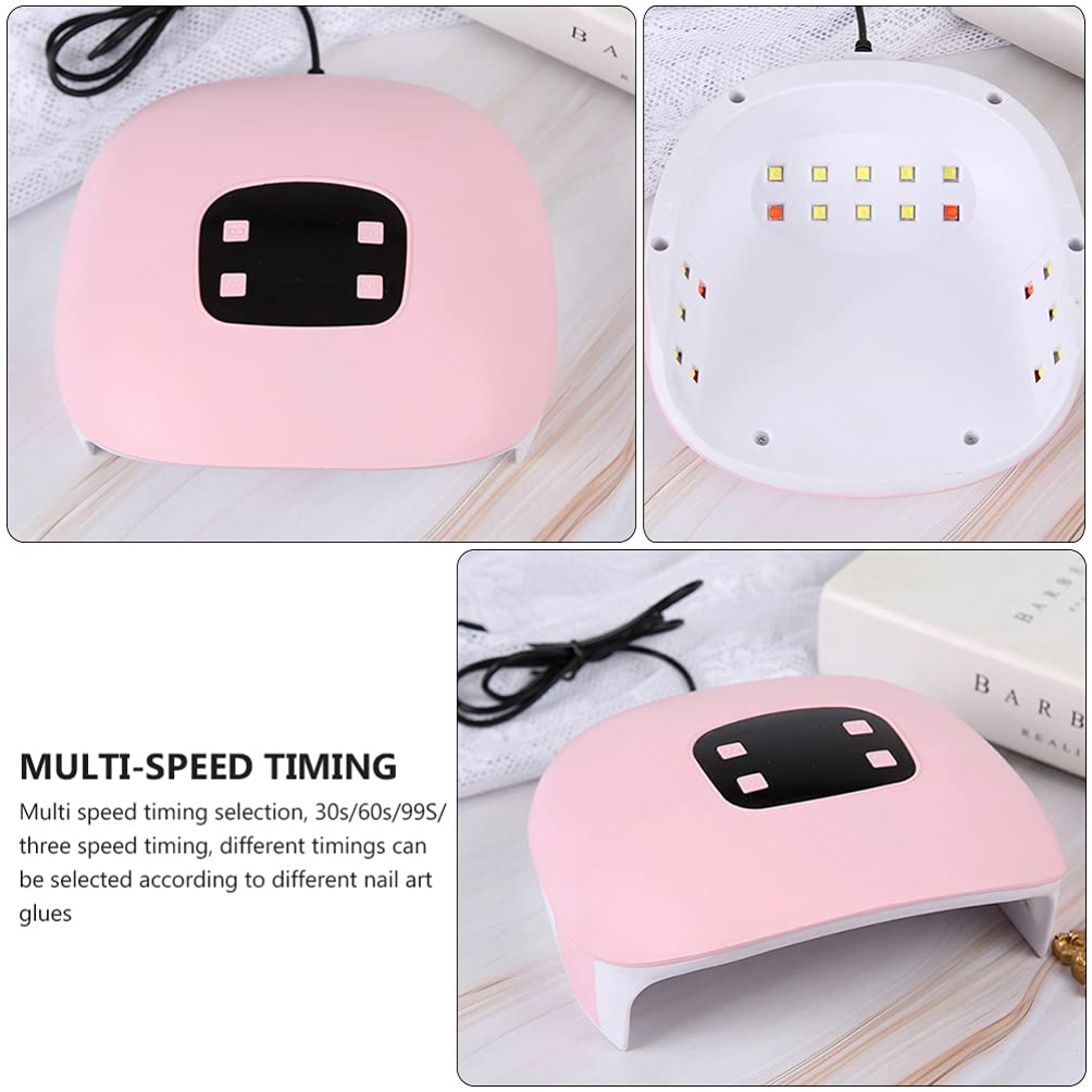 OSALADI UV LED Nail Lamp - USB Powered Portable Gel Nail Dryer for Fingernails & Toenails - Pink Professional Nail Polish Curing Light | Perfect for Home Manicures, Salon Use & Travel
