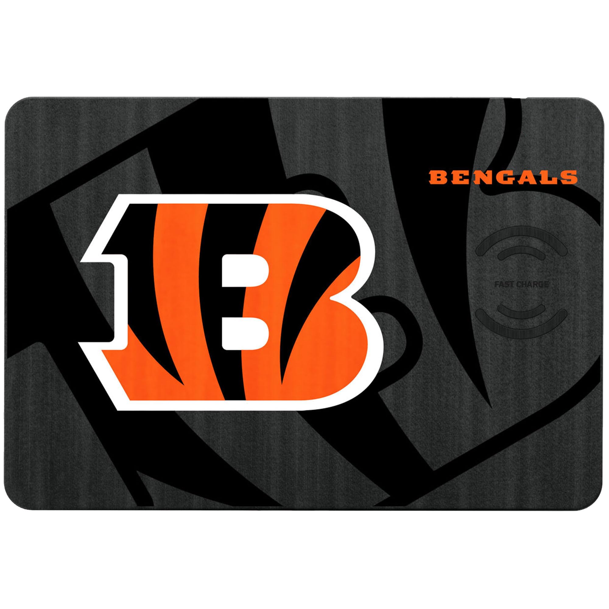 Cincinnati Bengals Wireless Charging Mouse Pad - Fast Qi Wireless Charger & Gaming Mouse Mat for iPhone, Samsung, AirPods - Perfect for Office, Gaming & Home Desk Setup