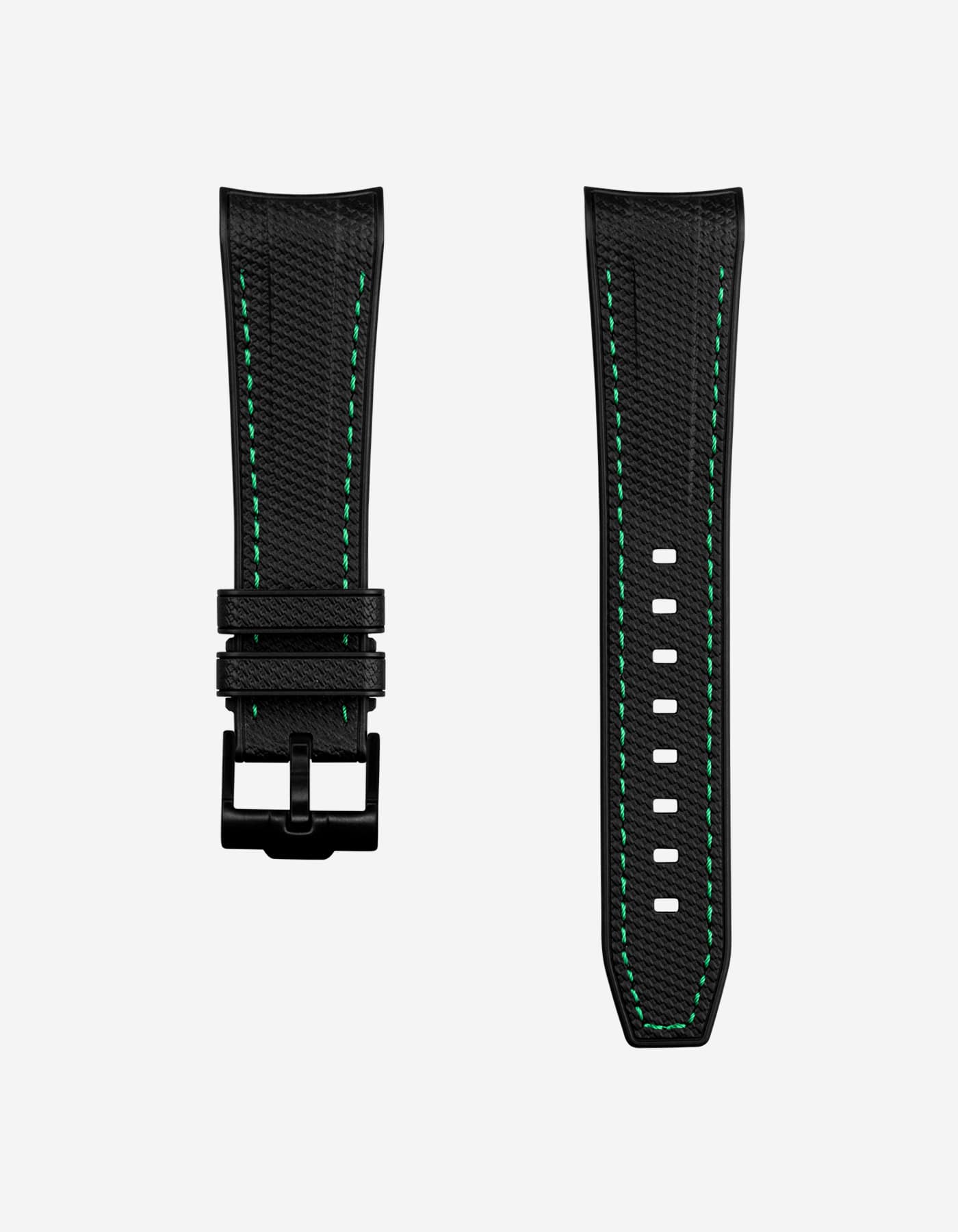 Vertech Rubber Watch Band for Blancpain X Swatch - Durable Black Strap with Green Stitches | Replacement Watch Strap for Swimming, Diving & Outdoor Activities
