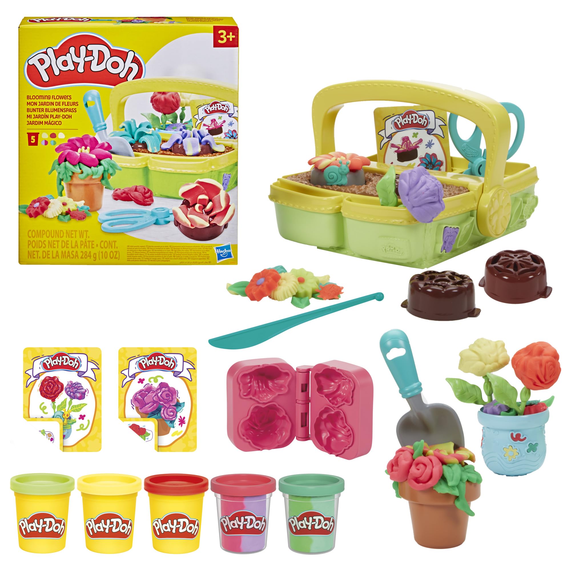 Play-Doh Blooming Flower Garden Toy Playset for Kids Ages 3+ | Nature Pretend Play & Arts & Crafts Kit | Creative Gift for Preschoolers, Birthday & Classroom Activities
